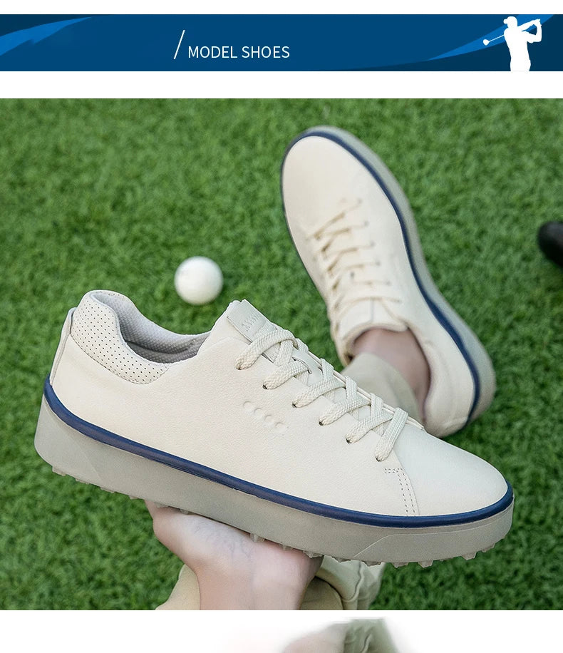 Golf Shoes Men Large Size Up to 47# Rotating Buckle Professional Non-Slip Spikeless Outdoor Beginner Training Golf Sneakers Unisex