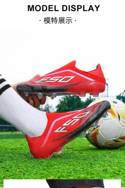 Neue Fußballschuhe für Herren, Bestseller-Rasenschuhe, hochwertige Outdoor-Fußballschuhe für Spiele, rutschfeste Jungen-Sneaker, High-Top, leicht