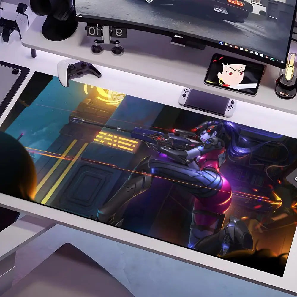 Tapete de Rato Overwatch em Vários Tamanhos, Grande e Quadrado, para Computador, Escritório e Gaming, com Base de Borracha Antiderrapante