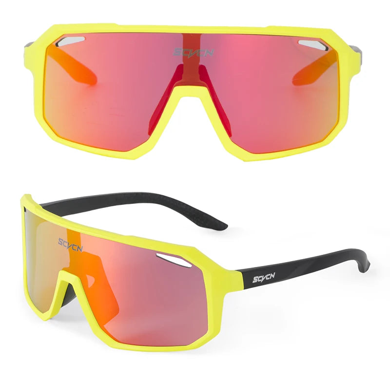 SCVCN New Outdoor Cycling Glasses Bike Sunglasses Men UV400 Eyewear Sports MTB Goggles Bicycle Women Riding Hiking Sunglasses
