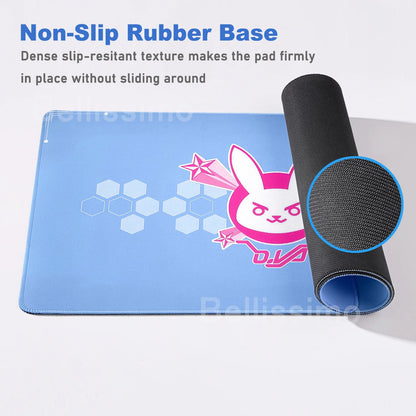 Acessórios Gaming O-Overwatch D-D.va Tapete de Rato Grande para Teclado e Rato, Deskmat XXL Estendido para PC, Tapete Gamer
