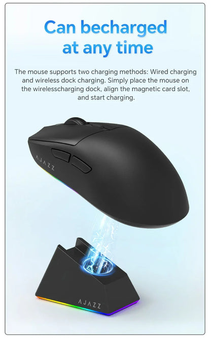 AJAZZ AJ139 V2 MC/AJ139 PRO kabellose Gaming-Maus mit PAW3311/PAW3395-Sensor, 12000DPI/26000DPI, 500mAh, Bluetooth-Gaming-Maus für PC