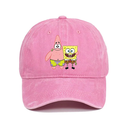 Fashion Cute SpongeBobs Baseball Cap Movie Cartoon Role Adult Men Women Sport Casual Sunshade Adjustable Anime Peaked Mesh Hat