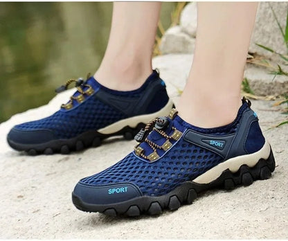 Sommer-Herren-Sportschuhe aus Mesh – modische Bergsteigerschuhe, atmungsaktiv, leicht, rutschfest – Outdoor-, Reise-, Lauf- und Freizeitschuhe