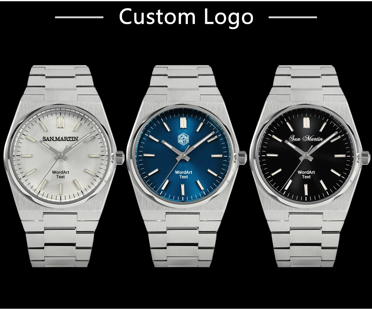 San Martin klassische Herrenuhr 40mm Miyota 9015 Luxus-Dresswatch Automatik-Mechanikuhr mit Schnellwechselarmband SN0023 Reloj
