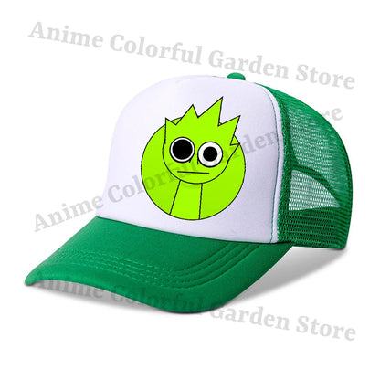 Sprunki Parent-child Baseball Cap Anime Cartoon Hip Hop Flat Caps Men Women Kids Summer Fashion Sunshade Breathable Hats Gifts