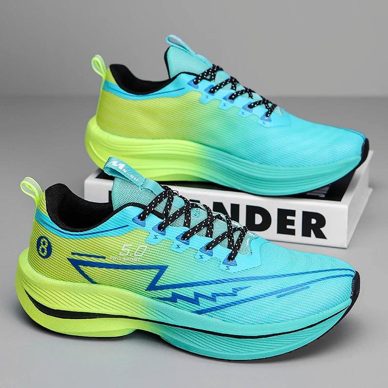 Brand Men's Carbon Plate Running Shoes Soft Cushion Shock Absorbing Sports Shoes Unisex Sneakers Light Anti-Slip Training Shoes