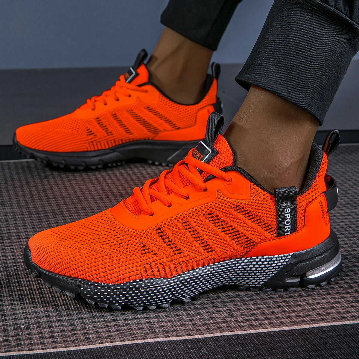 Men's Running Shoes, Lightweight Breathable Jogging Sport Shoes, Male Lace-up Fashion Comfort Non-Slip Casual Sneakers for Men