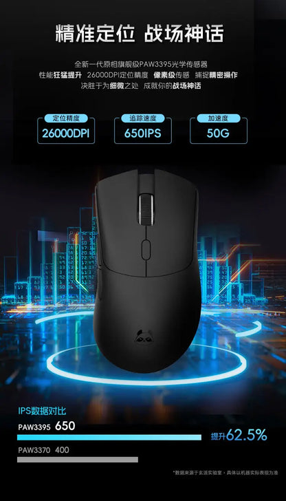 Metaphyuni Metapanda P1 Pro Max Wireless Gaming Mouse PAW3395 Sensor, Lightweight 2.4GHz Ergonomic Wireless Gaming Mouse for PC & Esports