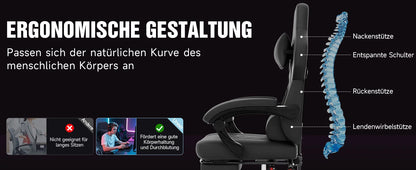 WOTSTA Gaming Chair, Ergonomic Office Chair, Racing Computer Chair, Height-Adjustable Computer Chair with Headrest