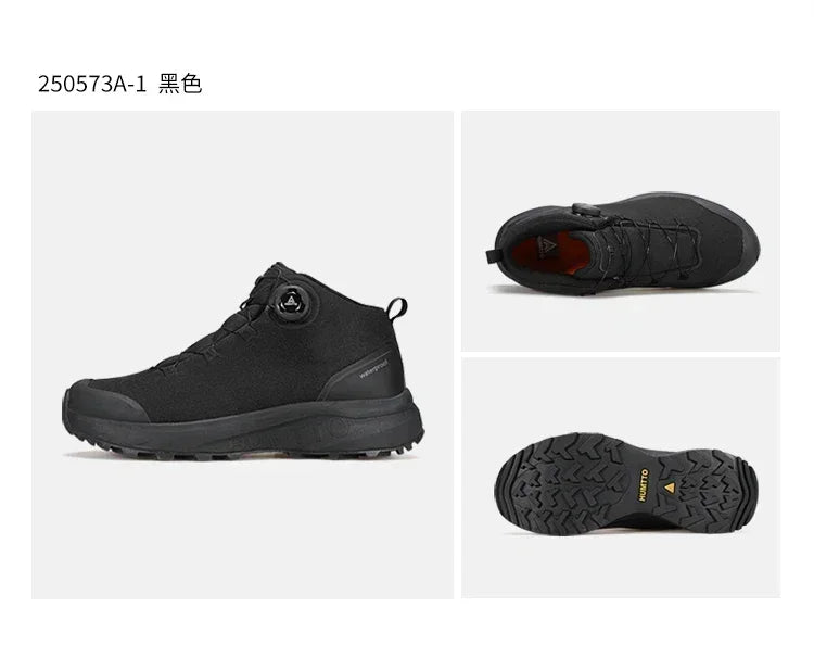 HUMTTO Lederschuhe für Herren Winter Camping Outdoor Herren-Sportschuhe Atmungsaktive Trekkingstiefel für Männer Rutschfeste Wandersneaker