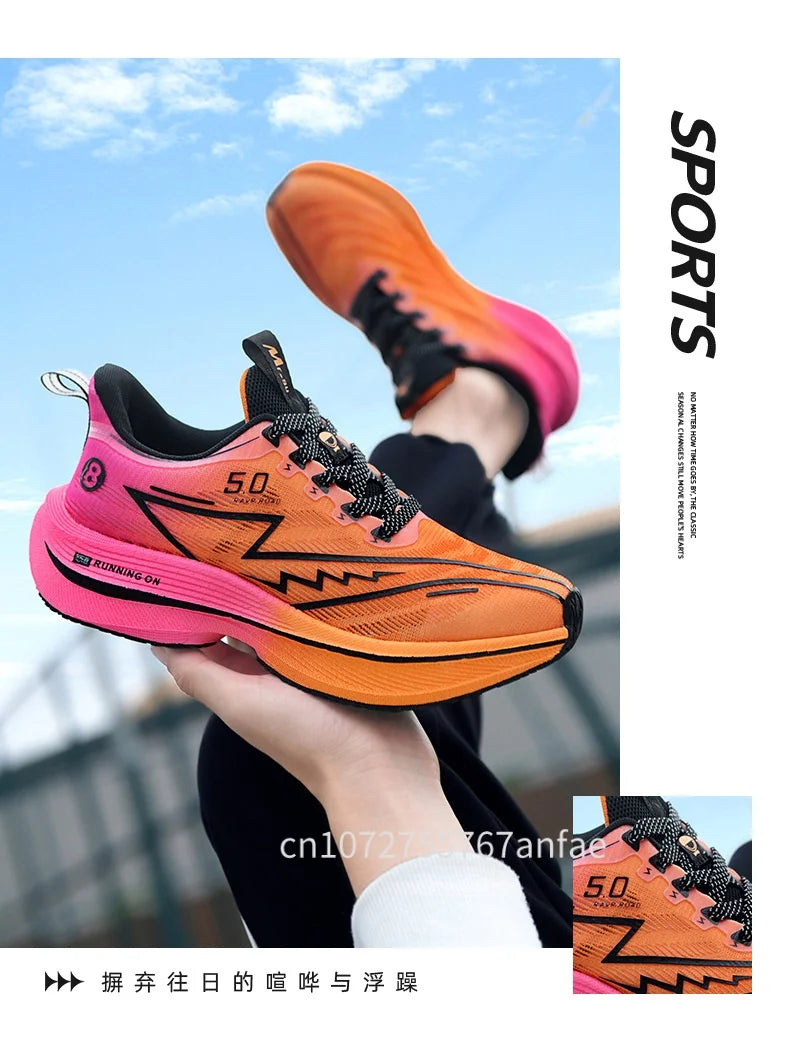 Scarpe da running da uomo con piastra in carbonio, leggere, ultra ammortizzate, traspiranti, da maratona, con assorbimento degli urti e supporto, sneaker sportiva comoda da donna