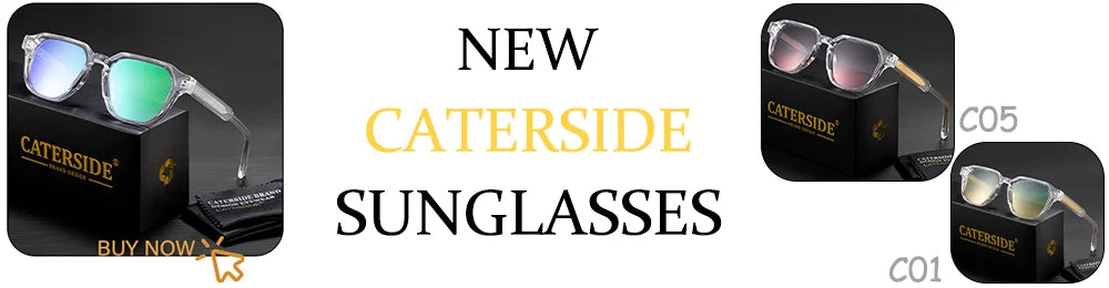 CATERSIDE Retro Punk Men Sunglasses Small Frame Square Personalized Design Sun Glasses Women Travel Party Business Festival Gift