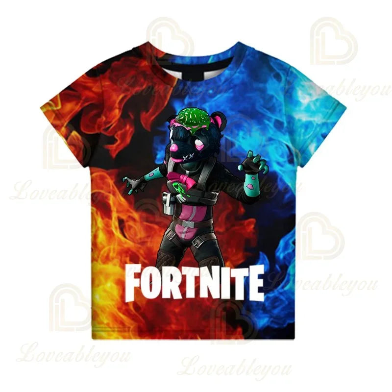 T-shirt Battle Royale Fortnite Victory para Criança, Tops para Raparigas e Rapazes, Roupa Harajuku, T-shirts Infantis 3D, 2025, NOVO DESIGN