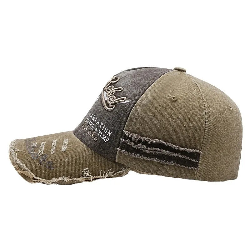 Neue coole Herren-Baseballcap aus gewaschener Baumwolle im Retro-Stil für alle Jahreszeiten – Outdoor-Sportkappe für Herren als Accessoire