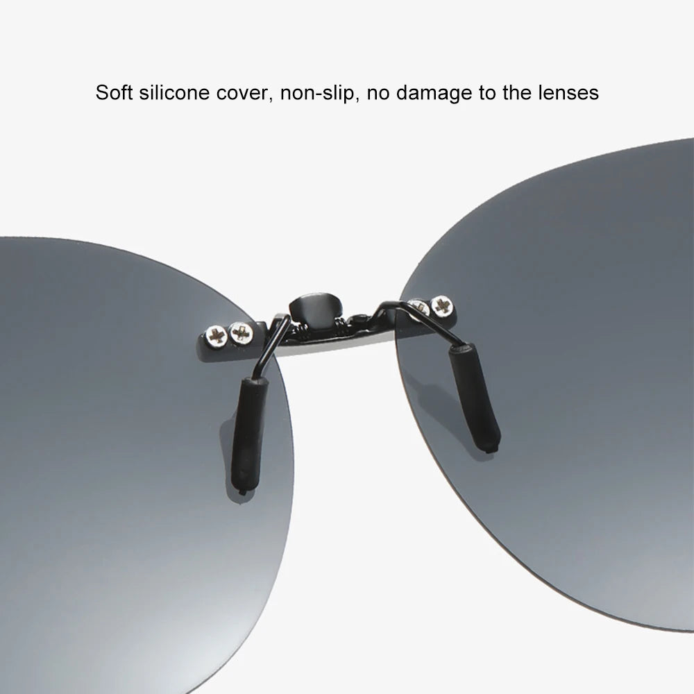 New Arrival Polarized Flip-up Clips Sunglasses for Myopia glasses, Retro Big Size Square Al-Mg glass Clip-on Sunglass Clip C3167