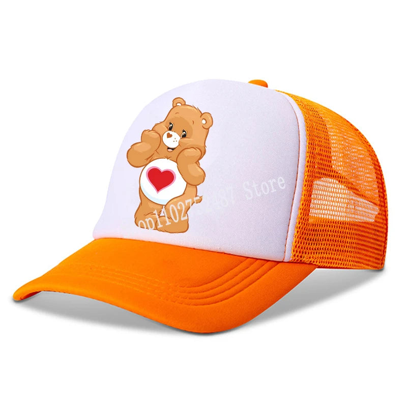 Anime Care Bears Baseball Cap Girls Women New Outdoor Sports Sun Hat Summer Breathable Mesh Sunbonnet Kids Adult Headgear Gift