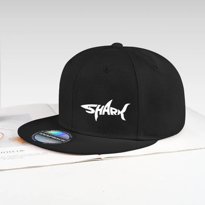 Shark Letter Print Flat-Brim Cap | Hip-Hop Street Style | Adjustable Size | Everyday Sports & Casual Flat-Brim Baseball Cap