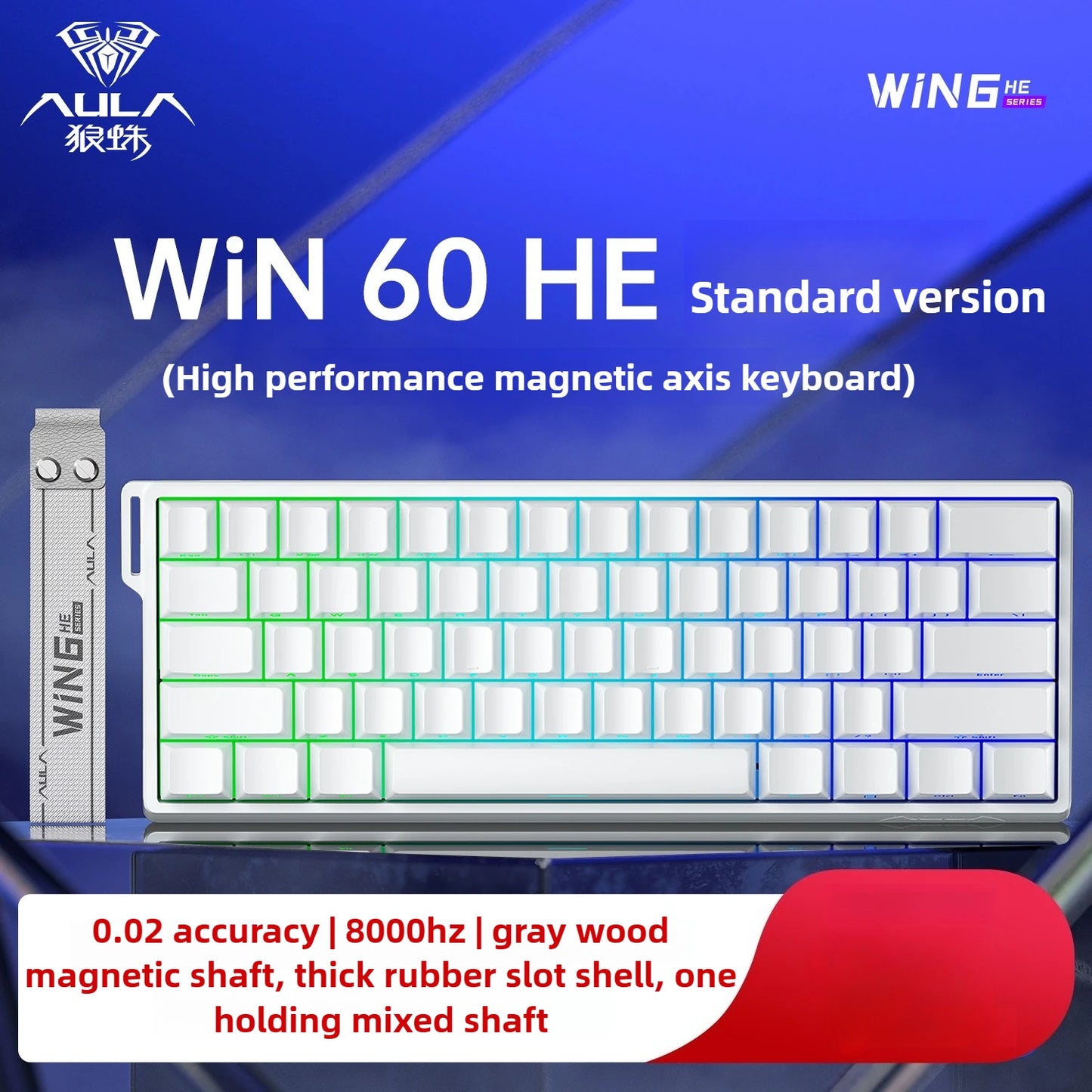 Aula Win60He Tastatur mit Magnetschaltern, kabelgebunden, Win 60 HE mechanische Tastatur für E-Sports-Gamer, Win68 Tastaturen, Custom Win60 He Geschenke