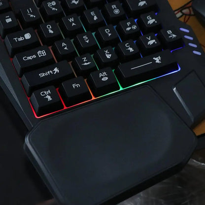 USB Single Hand Keyboard Luminous Ultra-slim One Handed Keyboard 3 Color Backlight 35 Keys Gaming Mechanical Keyboard Laptop