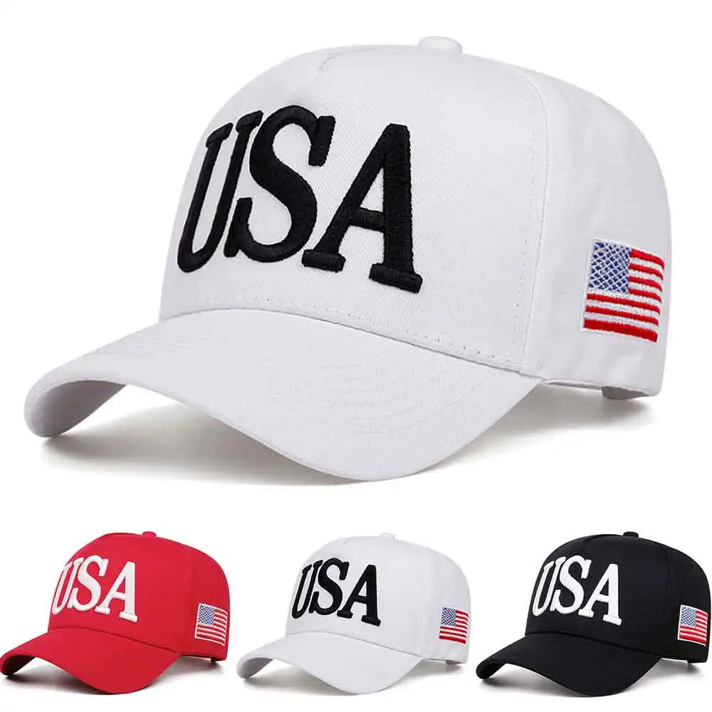 USA embroidered baseball caps, outdoor sports baseball caps