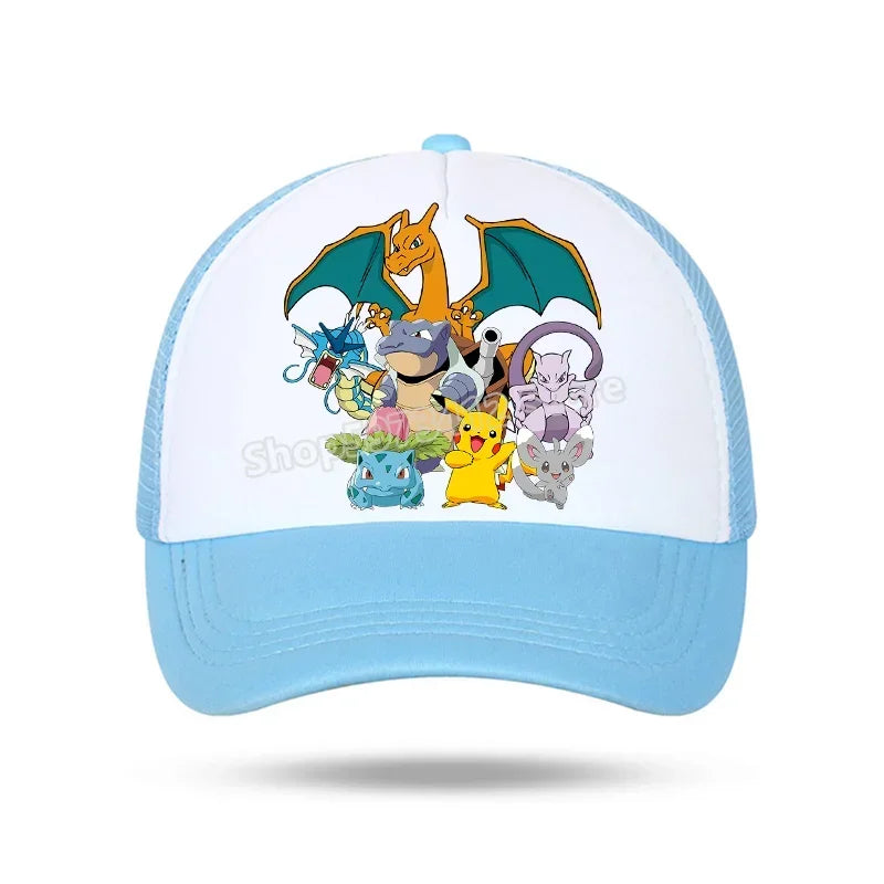 Pokemons Baseball Cap Pikachu Charizard Gengar cartoon Peaked Hat Kid Adult Summer Outdoor Sport Hat Boy Casual Fashion Cap Gift