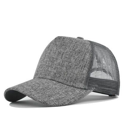 Customized Logo Hard Top 5 Panels Mesh Baseball Cap For Men Women Advertising Cap Breathable Sun Hat Solid Color Visor Gorra