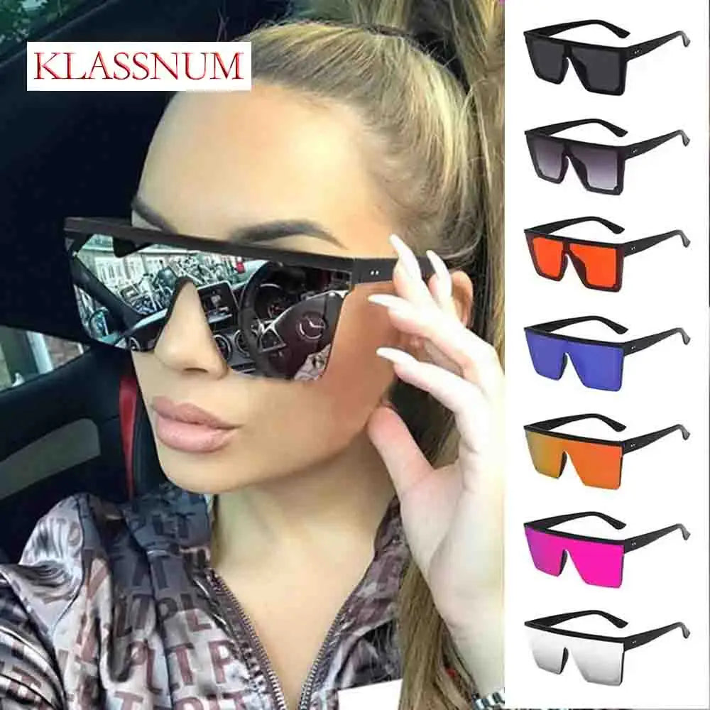 KLASSNUM Retro Black Square Sunglasses Men Outdoor Night Vision Fashion Sun Glasses Classic Male Shades Driving Gafas De Sol