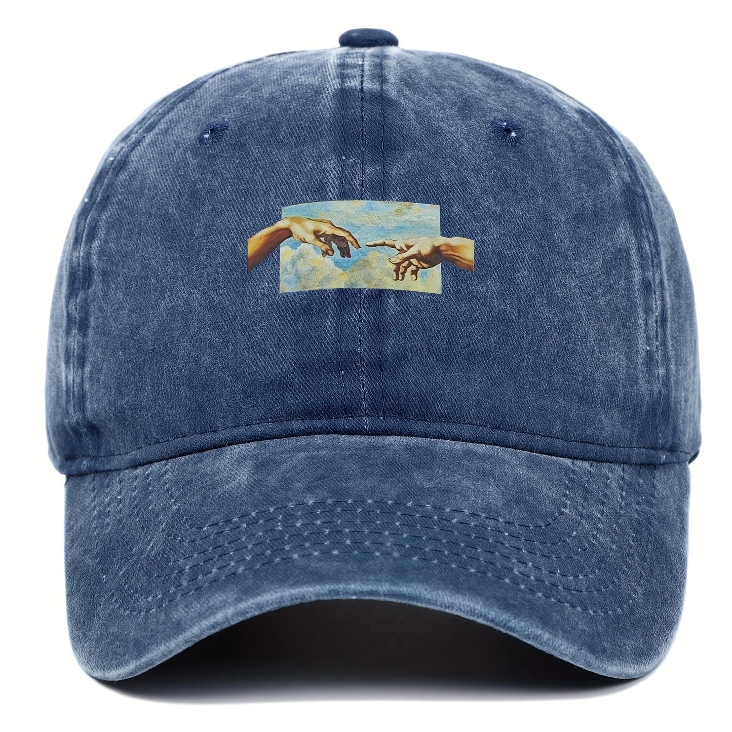 Vintage printed baseball cap, vintage and versatile for both men and women, daily casual and fashionable curved brim hat