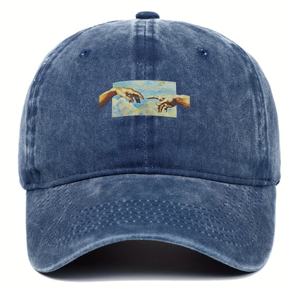 Vintage printed baseball cap, vintage and versatile for both men and women, daily casual and fashionable curved brim hat