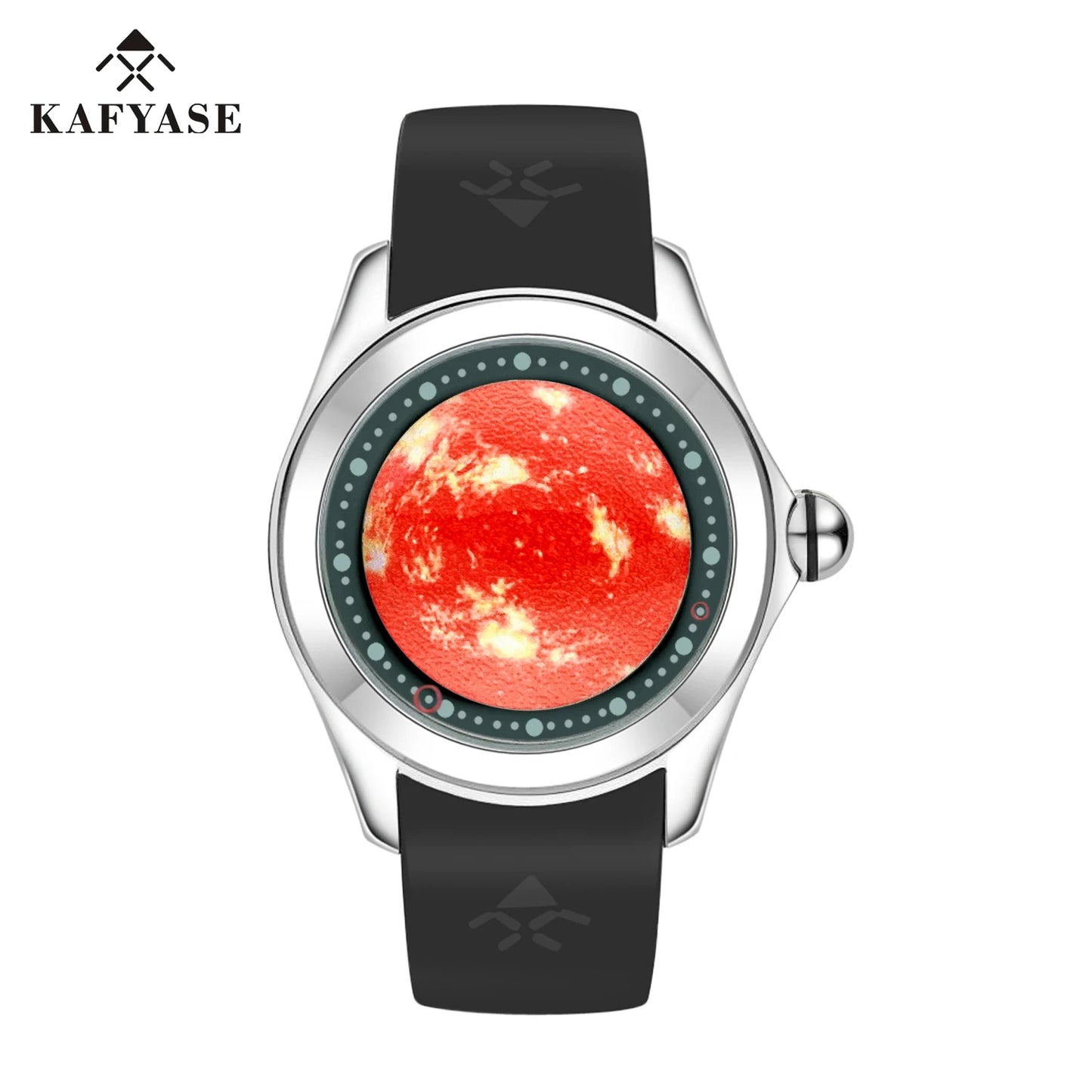 KAFYASE Fashion Earth Bubble Rubber Automatic Watches Luxury Men 46mm Mechanical Wristwatches Art Eye Ball Dial Classic Watch