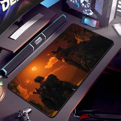 Xxl Mouse Pad God of War Desk Mat Pc Gaming Accessories Keyboard Computer Mousepad Gamer Large Cabinet Office Table Carpet Rug
