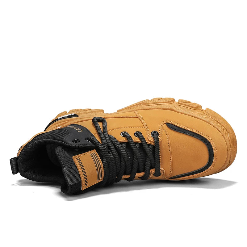 Bottes montantes Unky jaunes et noires 2026 pour hommes – Imperméables et résistantes à l'usure, idéales pour les adolescents du Golfe