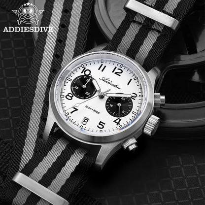 ADDIESDIVE 2025 Nuovi orologi da uomo Panda Eye, orologio al quarzo VK64 rétro di lusso per uomo, cronografo sportivo, impermeabile 100M, luminoso