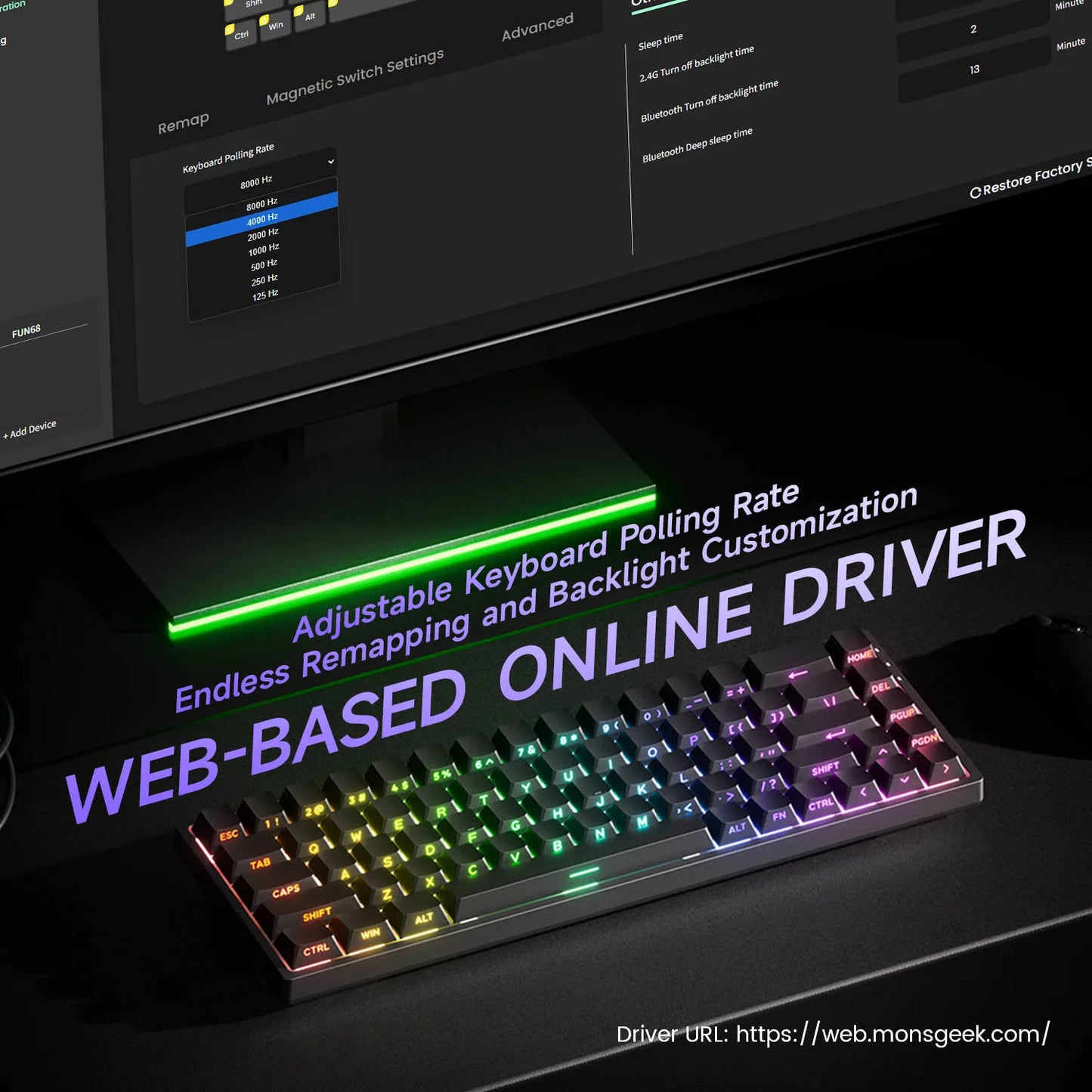 Akko MonsGeek FUN68 FUN60 PRO&MAX Tastiera magnetica HE 60% 65% Tastiere da gaming Rapid Trigger 8K Tastiera custom per gamer Esports