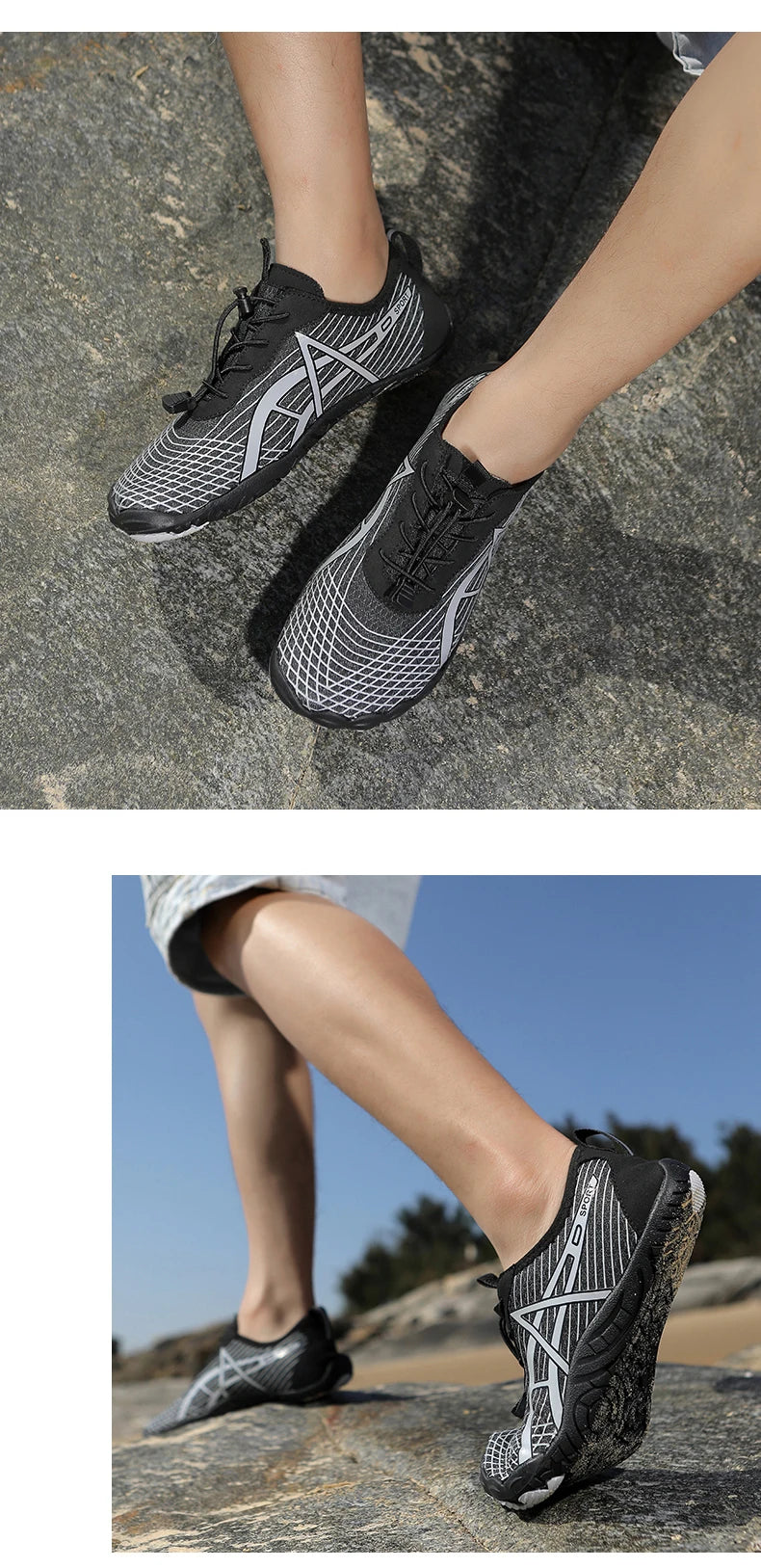 „Aqua Shoes“ vyriški vandens batai, basų kojų paplūdimio batai, unisex greitai džiūstantys lauko batai su vata, sporto salės treniruočių avalynė, sportiniai bateliai, dydžiai 35–46