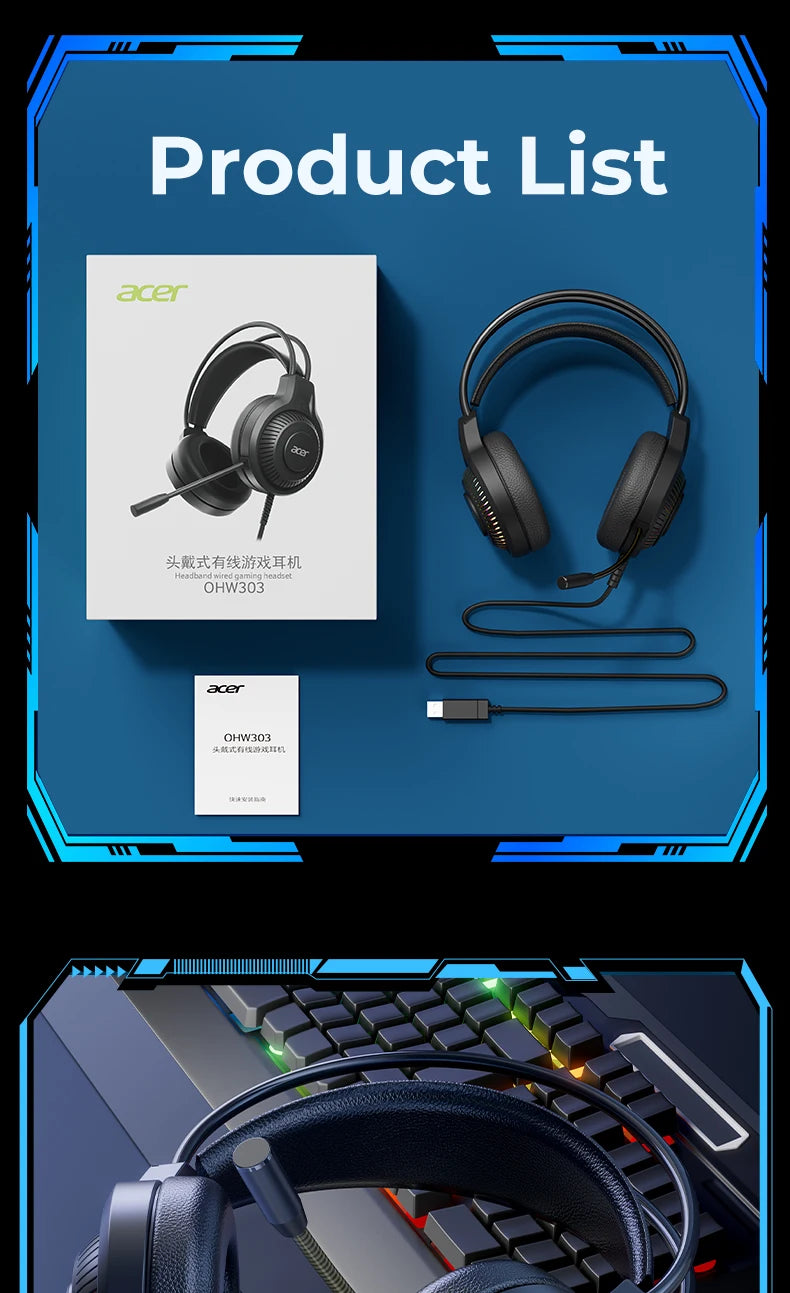 RGB kabelgebundene Gaming-Ohrhörer mit Mikrofon – Low-Latency-Surround-Sound-Gaming-Headset mit cooler RGB-Beleuchtung, Geräuschisolierung und komfortabler Passform