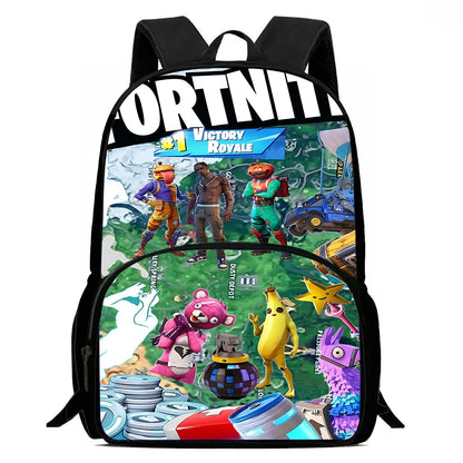 Børnerygsæk med populært spildesign, madtaske og penalhus, skoletaske med stor kapacitet til drenge og piger, perfekt gave F-FortniteS
