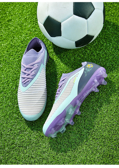 Nouvelles chaussures de football pour hommes, crampons de sport d'extérieur, antidérapantes, à longues pointes, respirantes et confortables pour l'entraînement et les matchs.