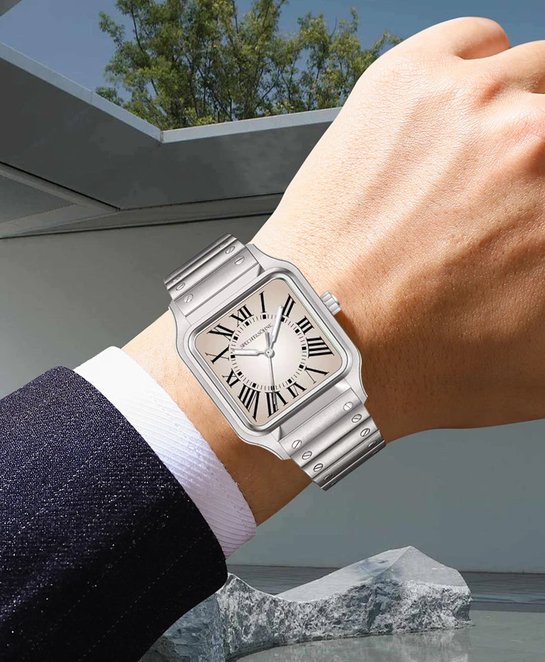 2025 New 34MM Specht & Söhne Quartz Watch Japan VH31 Movement Sapphire Blue Color Ultrathin Stainless Steel Men's Watch