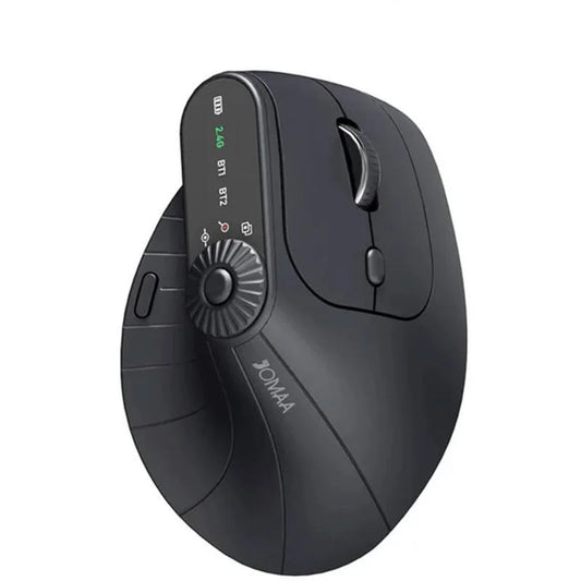 Ergonomisk 2.4GHz trådlös BT RGB-mus med dubbelt läge för laptop, stationär dator och kontor – tyst trådlös vertikal gamingmus