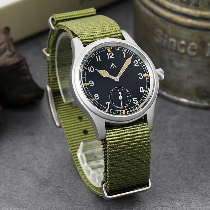 Militado V2 Version Military D12 Watch 36mm AR Sapphire Quartz Movement Watches Waterproof Sub-second Stainless Steel Wristwatch