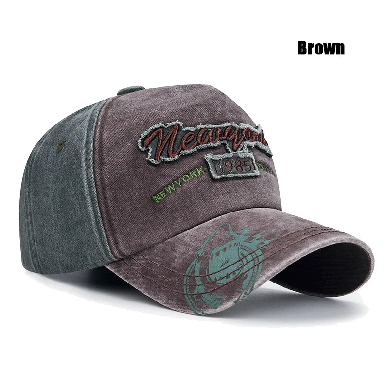6 Colors New Unisex Washed Distressed Craft Patch 3 Dimensional Embroidery Design Baseball Cap