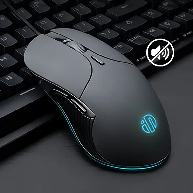 Mouse cablato USB INPHIC B1 silenzioso da ufficio e gaming per PC e laptop