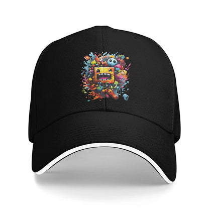 Geometry Gaming Cube Dash Baseball Caps Hip Hop Extreme Demon Sandwich Cap Unisex Style Adjustable Dad Hat Running Golf