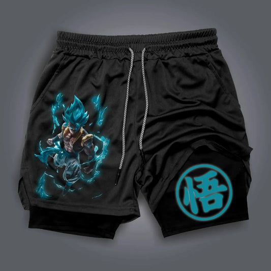 Shorts doppi con stampa Dragon Ball, Majin Buu e GOKU, stile sportivo americano, pantaloni estivi da uomo comodi, larghi e traspiranti