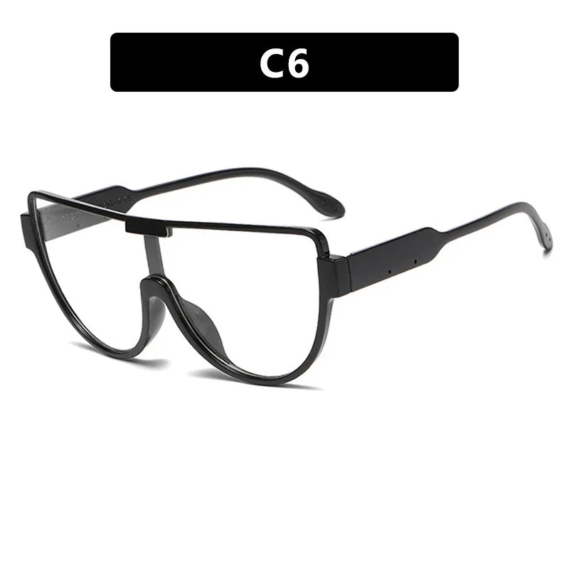 2025 New Design Monoblock Semi-round Sunglasses Designer Half Frame Goggle Shades Outdoor Oversized Sun Glasses for Women & Men