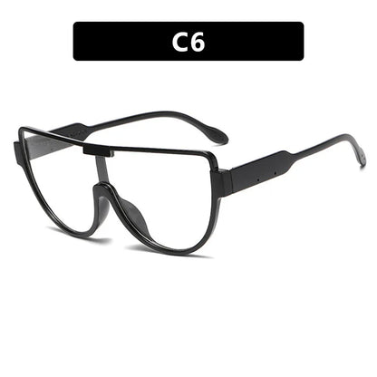2025 New Design Monoblock Semi-round Sunglasses Designer Half Frame Goggle Shades Outdoor Oversized Sun Glasses for Women & Men