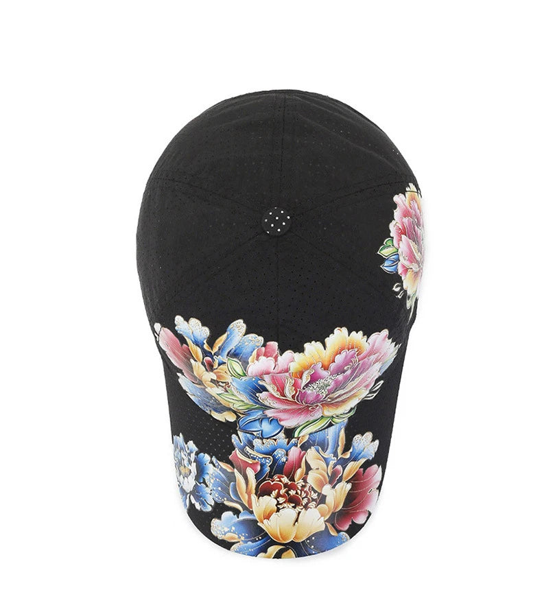 Summer Quick Dry Baseball Cap Men's and Women's Flower Sun Hats Printed Chinese Style Floral Sun Hats Outdoor Hats