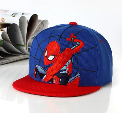 Cartoon Spider Embroidery Baseball Cap Flat Hip Hop Snapback Hat Adjustable Sun Hat for Casual Party Cosplay